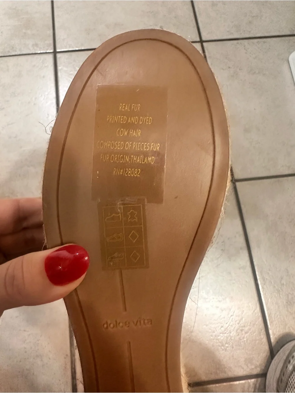 Dolce Vita Carsie platform wedge sandals cheetah print calf hair upper tan 7.5